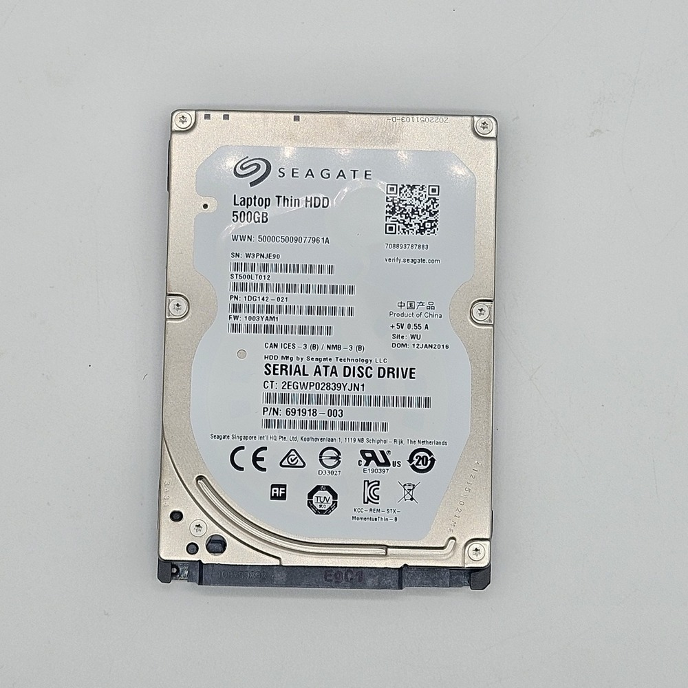 Seagate Laptop Thin HDD 500GB 5400RPM 2.5" SATA Hard Drive ST500LT012